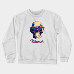 Endless Sumer. Comics Style Skull Design Crewneck Sweatshirt